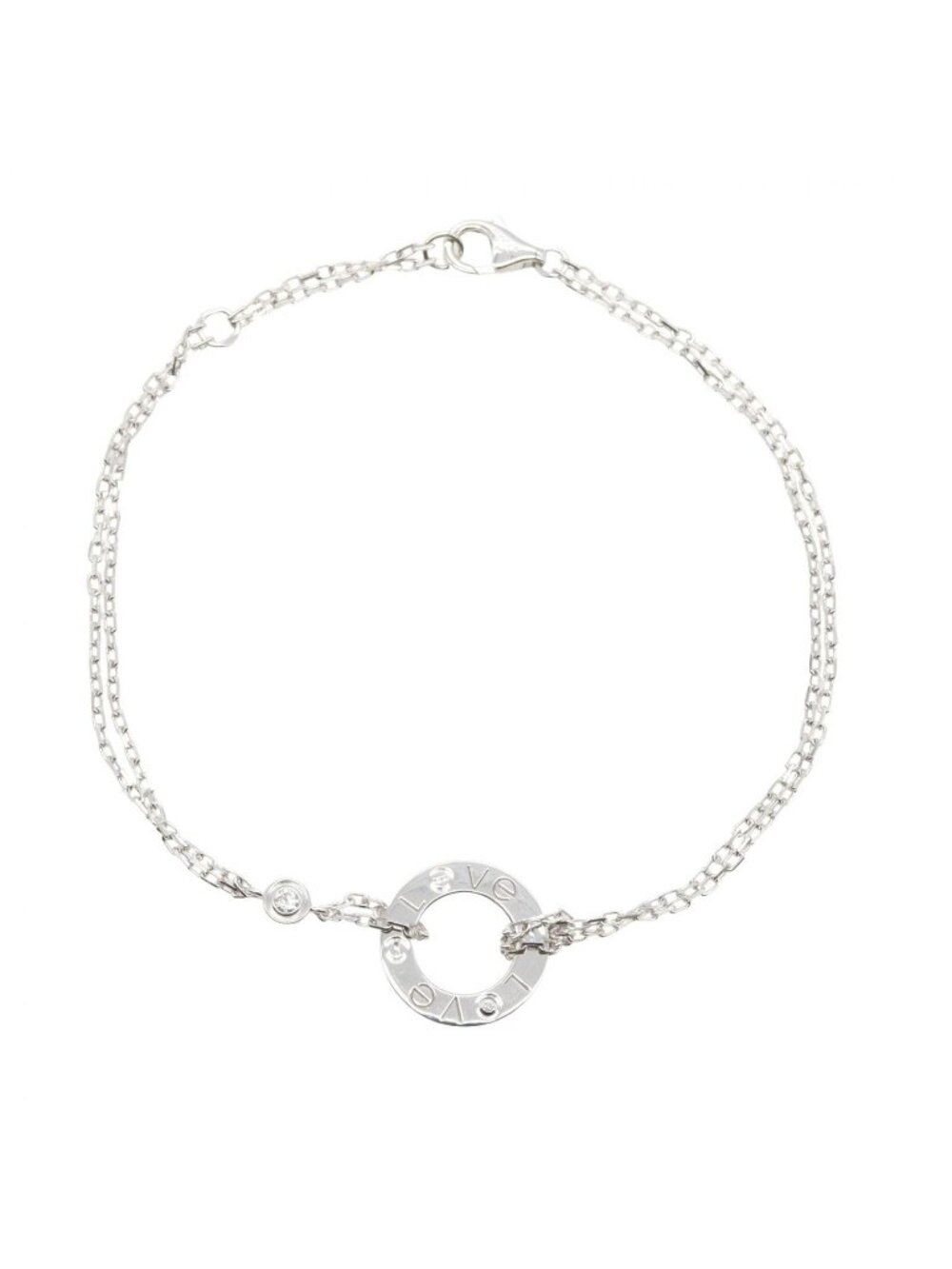 Cartier Bracelet Love Circle 16 18 18k White Gold Diamond